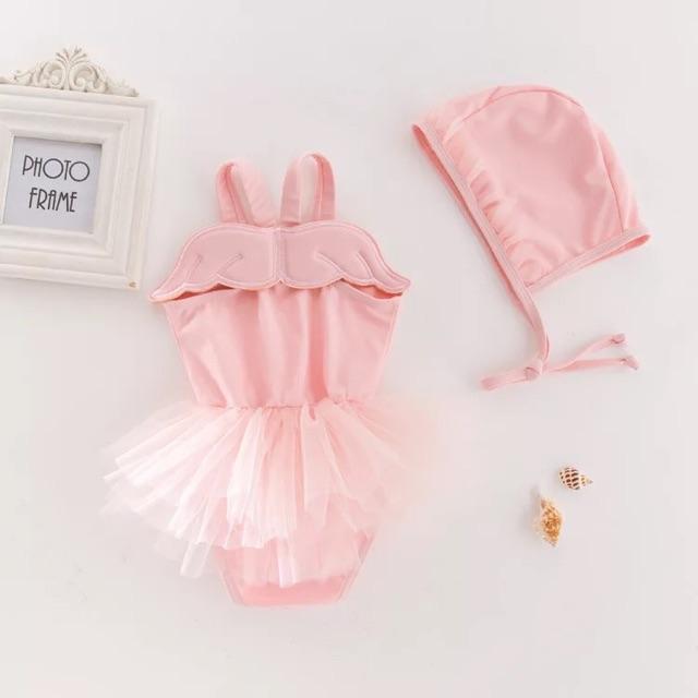 HOT!! Bộ bơi cánh thiên thần Pink kèm mũ cực xinh