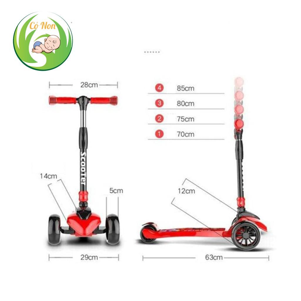 Xe Scooter Sk-808 3 bánh phát sáng size lớn cho bé