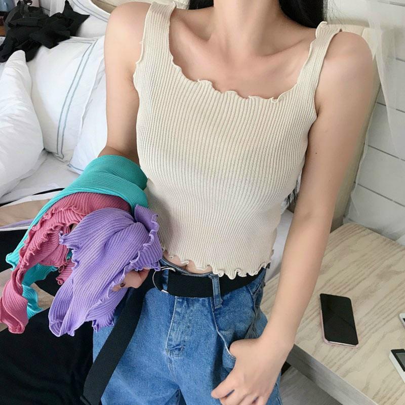 Áo croptop cuốn biên sát nách