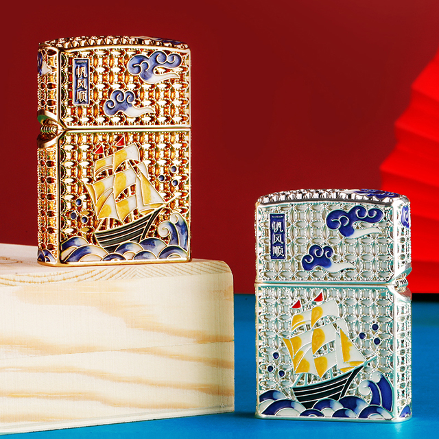 Hột Qụet Bật Lửa Xăng Đá Z-KJ1248 Họa Tiết Sơn Mài Thuyền Buồm Đẹp Độc Lạ - Dùng Xăng Bấc Đá Cao Cấp