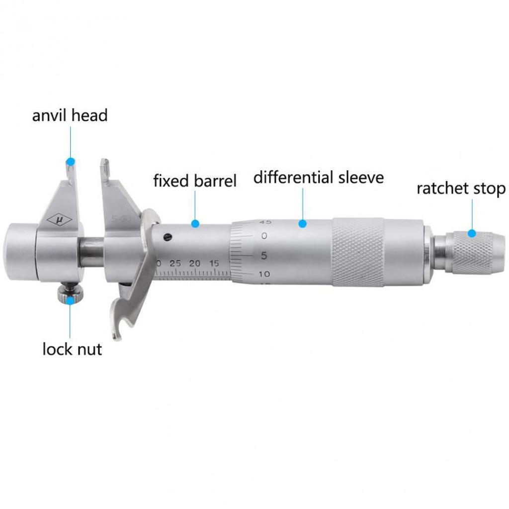 Kẹp Phanh Loại Bên Trong Micromet Đo Dụng Cụ 5-30 Mm 0.01 Mm, Thép Không Gỉ