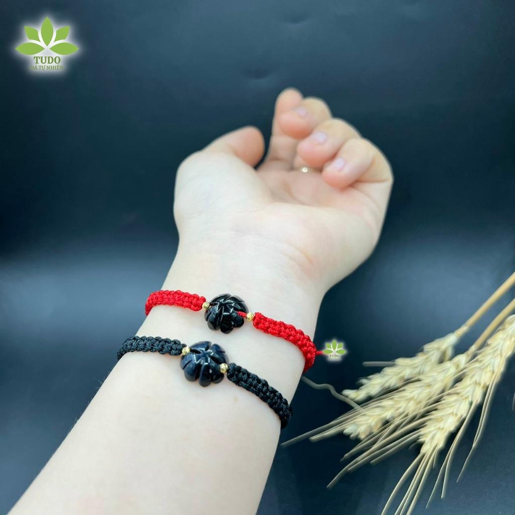 Vòng Tay Nữ Đẹp - Vòng Phong Thủy Đủ Mệnh TUDO AU10K Cỏ 4 Lá Tết Dây Handmade B51K400K300