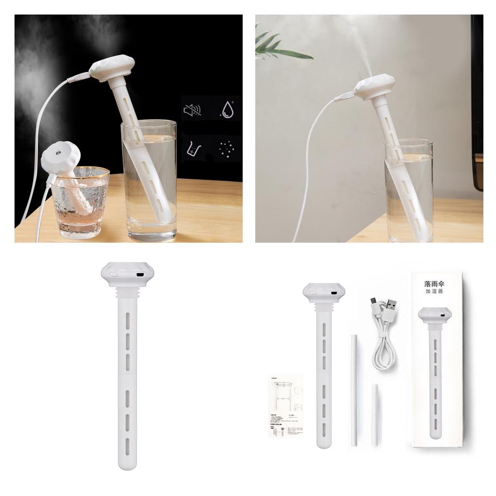 2Pcs Air Humidifier Bottle Mist Maker Stick Mute LED Light For Home Office
