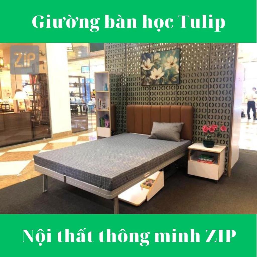 Giường bàn học Tulip xoay dọc, giường bàn học thông minh, nhiều kích cỡ, gấp lại thay đổi kiểu dáng