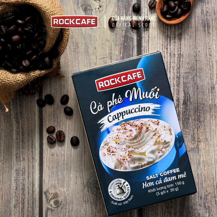ROCKCAFE - CAPPUCCINO MUỐI (5 gói x 30 gram)