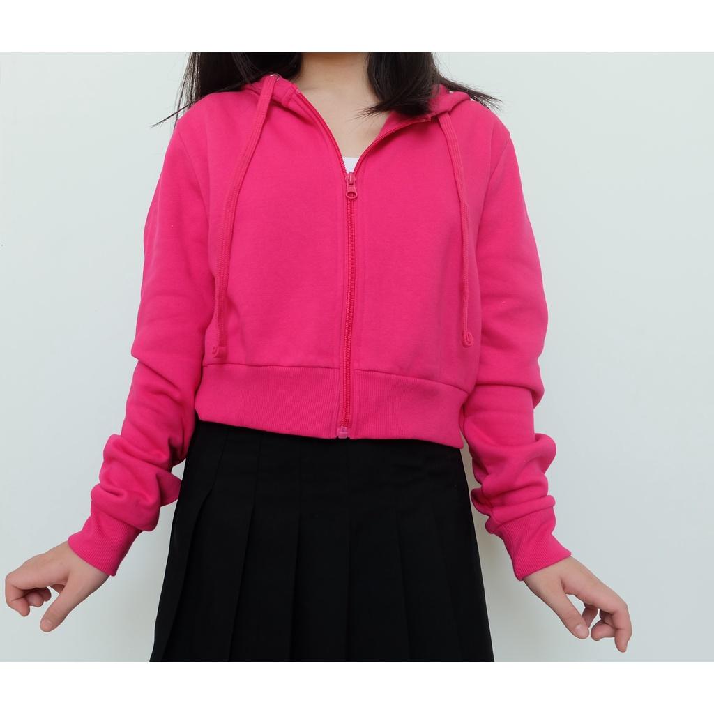 Áo khoác nữ CROPTOP có mũ và dây rút xuất dư Mỹ