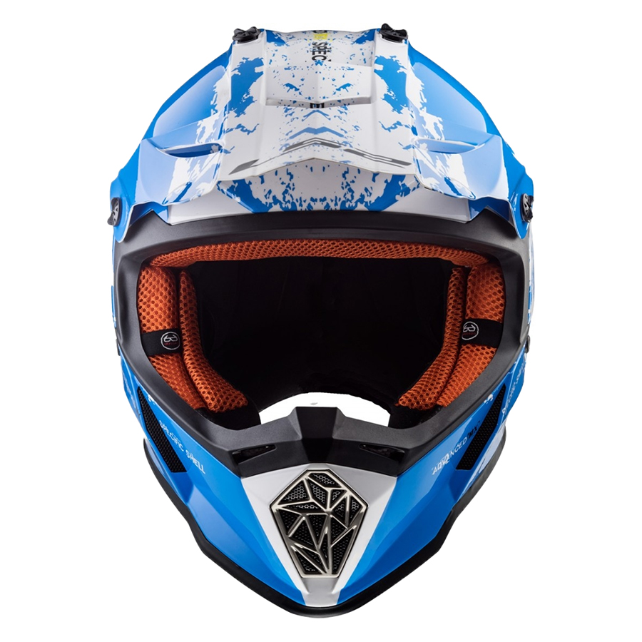 Mũ Bảo Hiểm Fullface Off Road LS2 MX437 Fast Spot White Blue