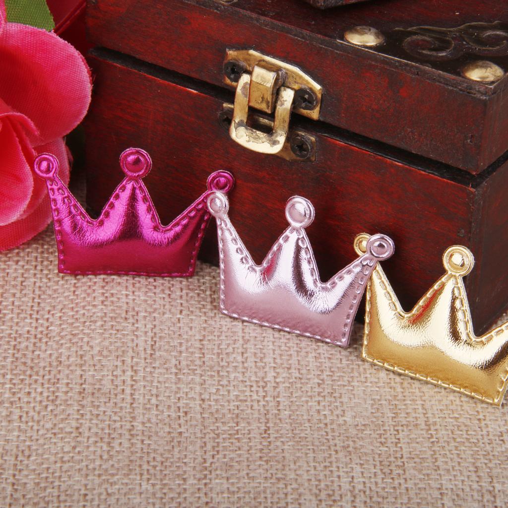 20pcs PU Crown Hair Clips Making For Baby Girls Headband DIY