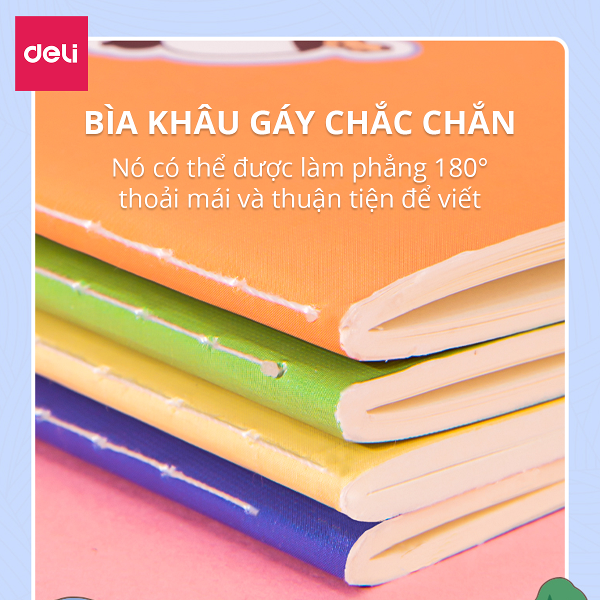 Sổ tay ghi chép khâu gáy A5 80 trang 70gsm Deli - Nhiều màu - Phù hợp làm sổ kế hoach planner, viết nhật kí, sử dụng như tập vở học sinh - FA540