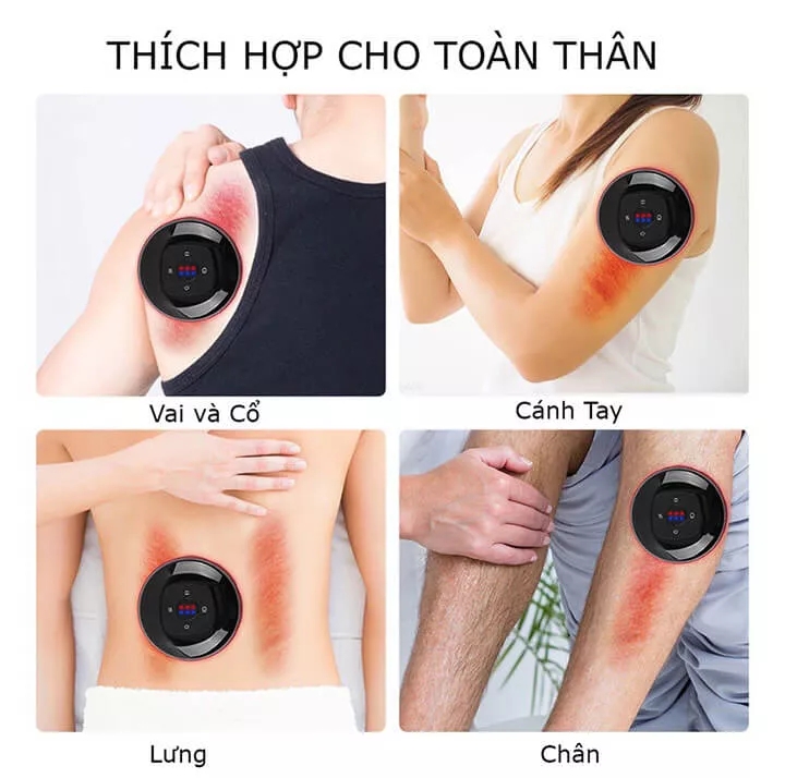 Máy giác hơi điện mini cầm tay massage thông minh, máy cạo gió 6 cấp độ giảm đau nhức, tăng tuần hoàn máu