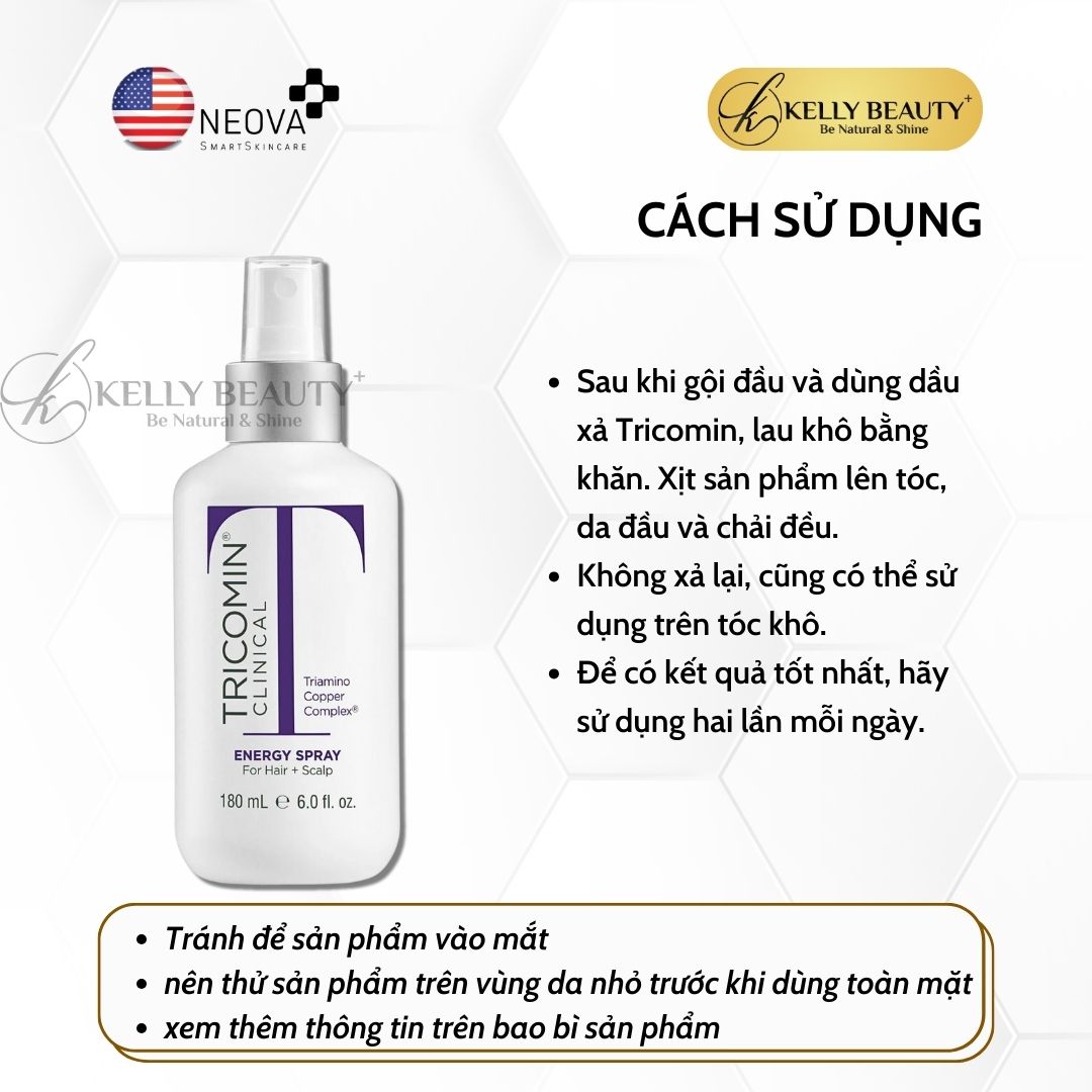 Xịt Chống Rụng Kích Mọc Tóc NEOVA Tricomin Energy Spray | Kelly Beauty