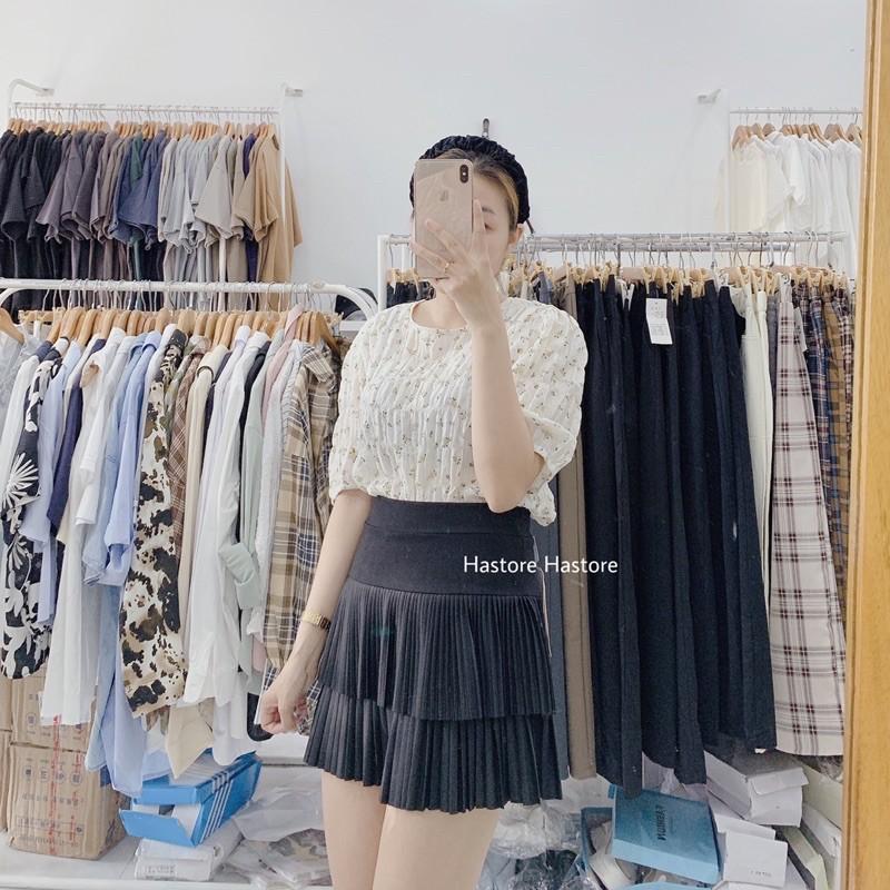 Chân váy ngắn xếp ly tầng