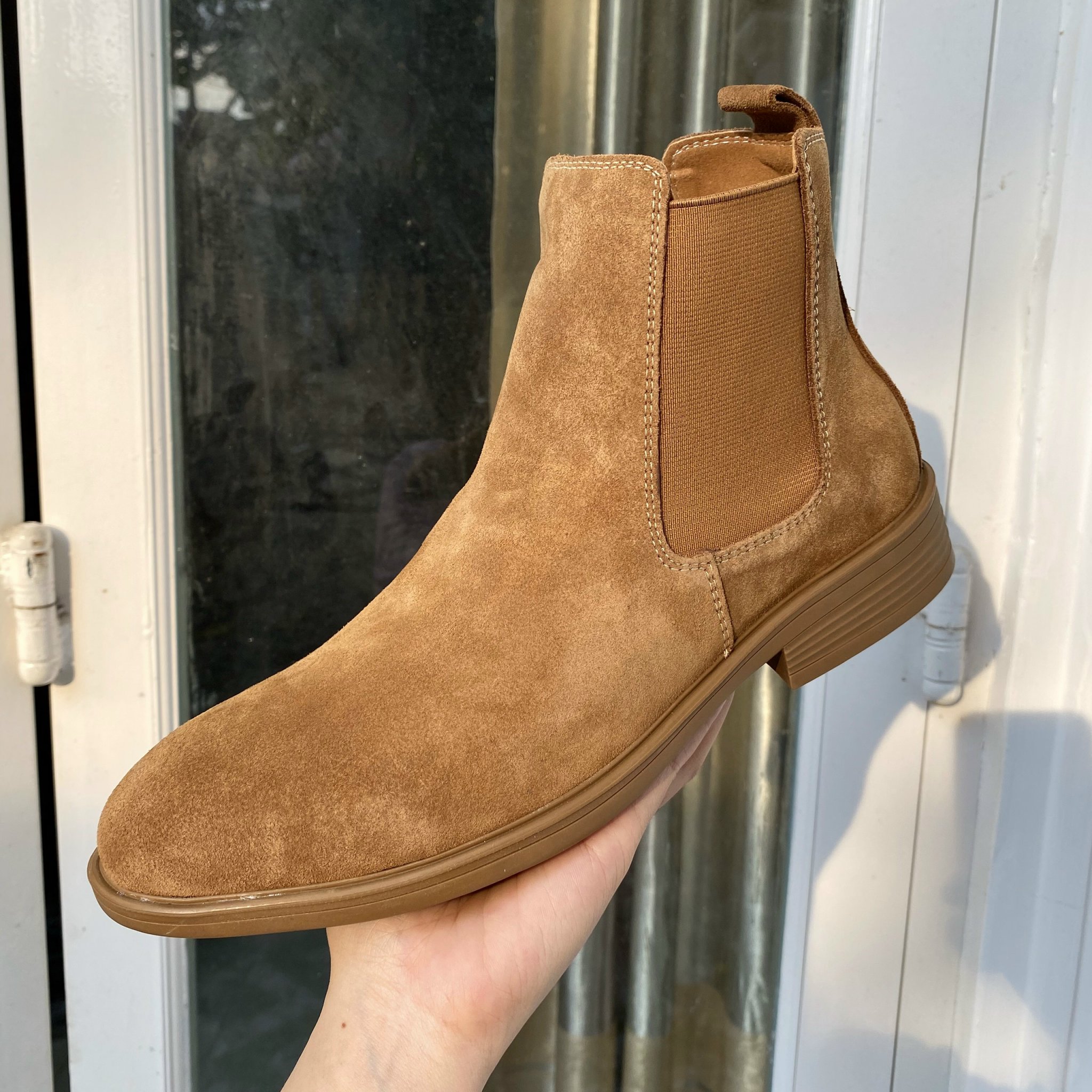 Giày Chelsea Boots Nam Da Lộn Màu Vàng Bò TEFOSS HN601 Cao Cổ Da Thật Cao Cấp Size 38-43