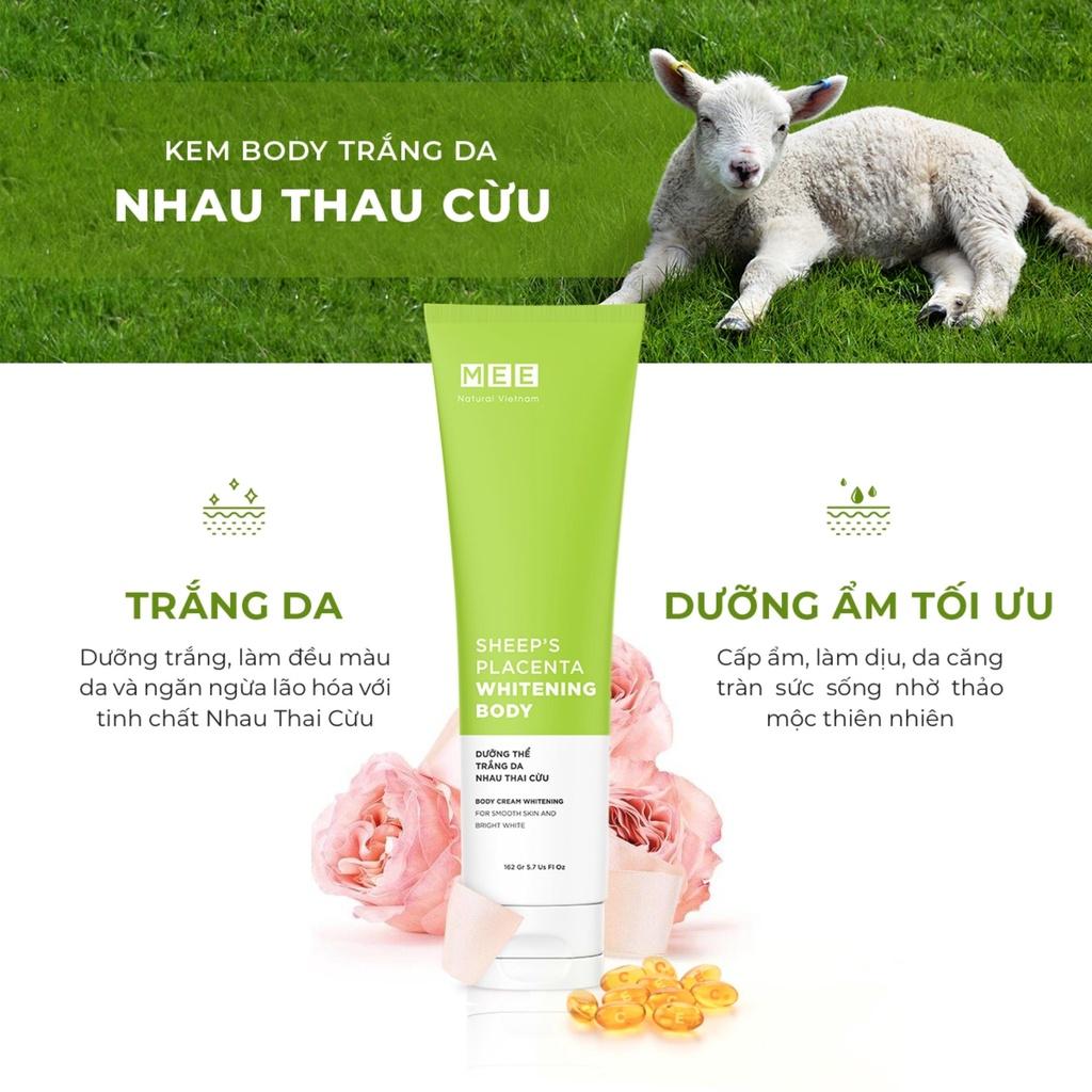 Kem Body Trắng Da Nhau Thai Cừu Mee Natural Nâng Tone Dưỡng Da Cấp Ẩm 162g