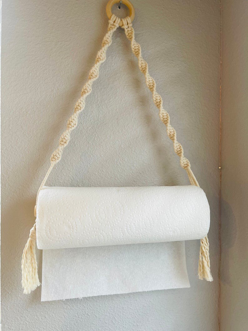 Dây Treo Giấy Cuộn , Dây Treo Giấy Vệ Sinh, Dây Treo Khăn Tiện Lợi. Tết Thủ Công Macrame. DT004