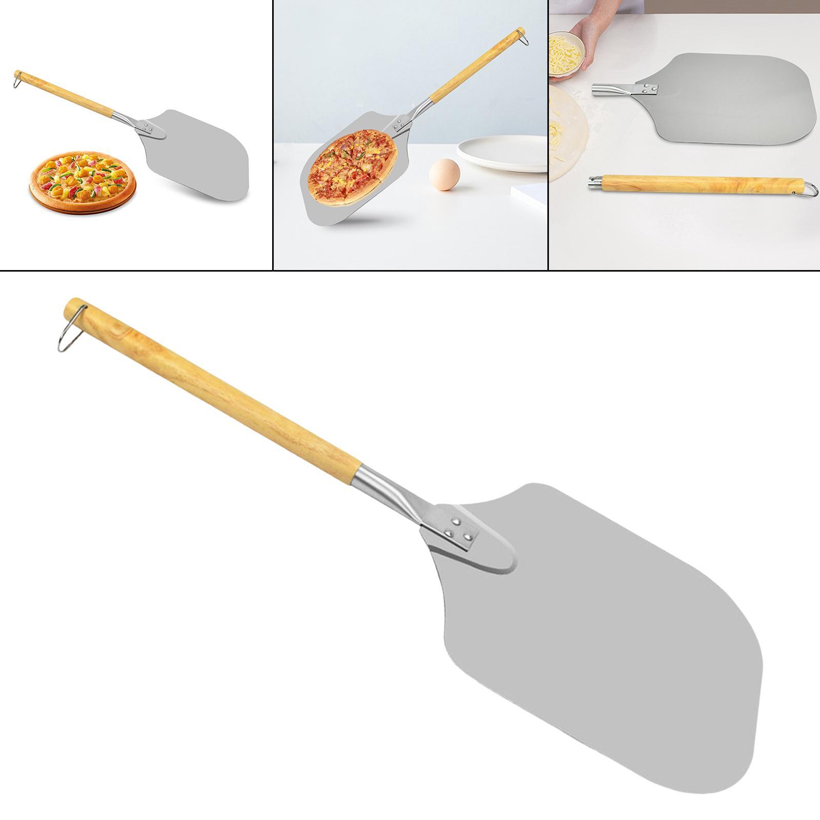 Stainless Steel Pizza Peel Kitchen Baking Tools Pizza Paddle Wooden Handle