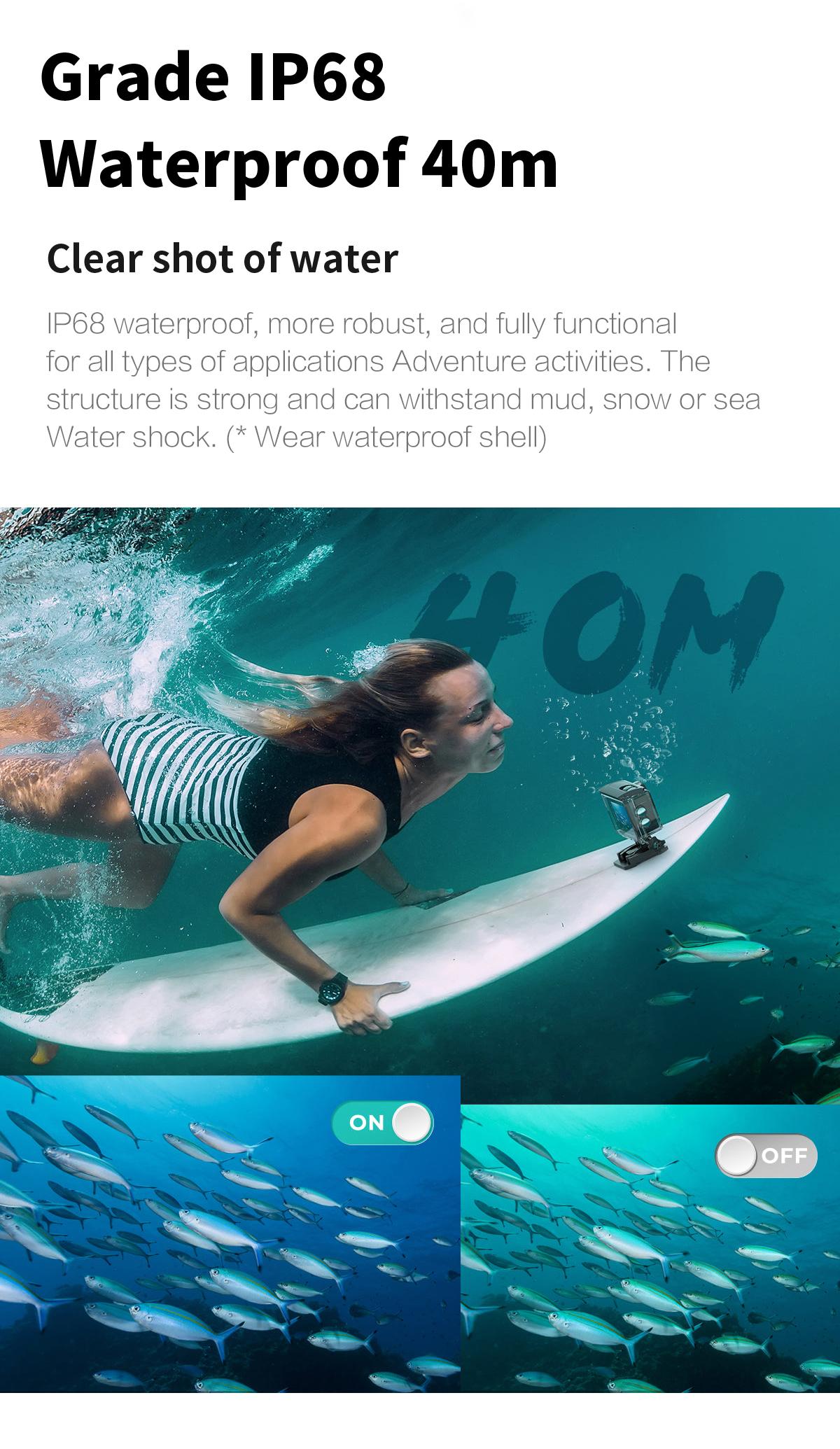 2023New 5K 4K60fps Máy ảnh hành động chống lắc WiFi Màn hình kép 170 ° Góc rộng 30m Máy ảnh thể thao chống thấm nước với cam điều khiển từ xa