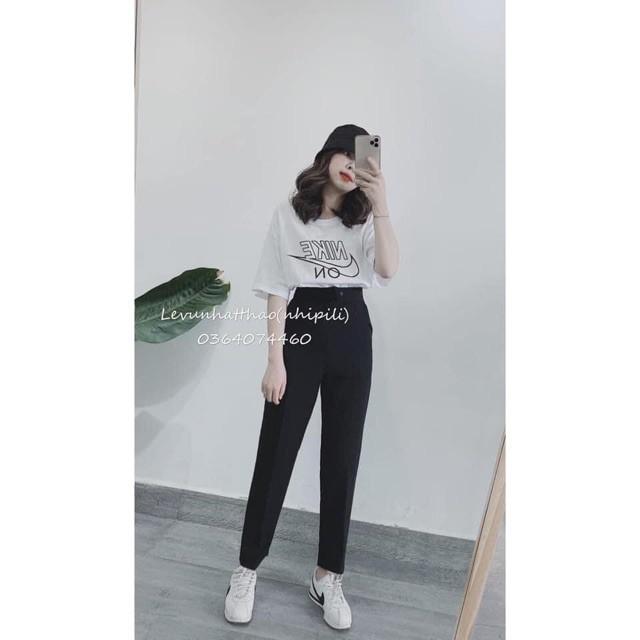 Quần baggy nữ ống côn vừa quần tây nữ chất tuyết mưa cạp cao siêu tôn dáng Banamo Fashion
