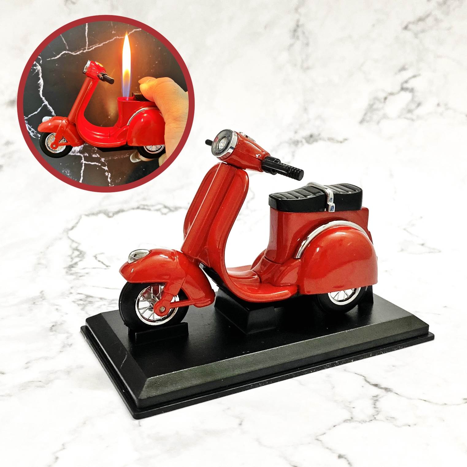 Hột quẹt bật lửa hình chiếc xe Vespa (kim loại) - (xài gas)