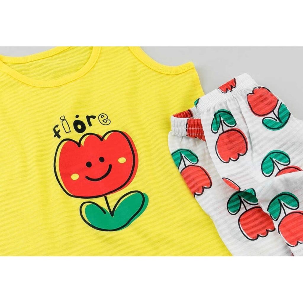BỘ BA LỖ CAO CẤP BÉ GÁI NỘI ĐỊA HÀN, CHẤT COTTON GIẤY ORGANIC, MẪU HOA