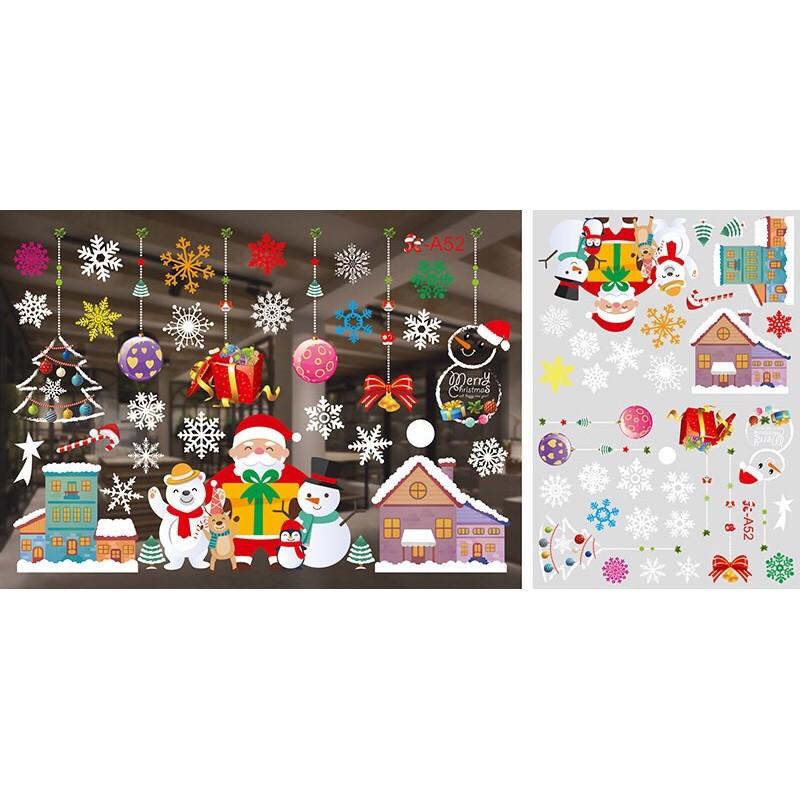 Decal trang trí Noel Hít Tĩnh Điện - Ông già Noel ôm các bạn chào lễ