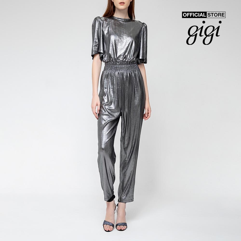 GIGI - Jumpsuits nữ cổ tròn ngắn tay Metalic Ribs G2201202610H