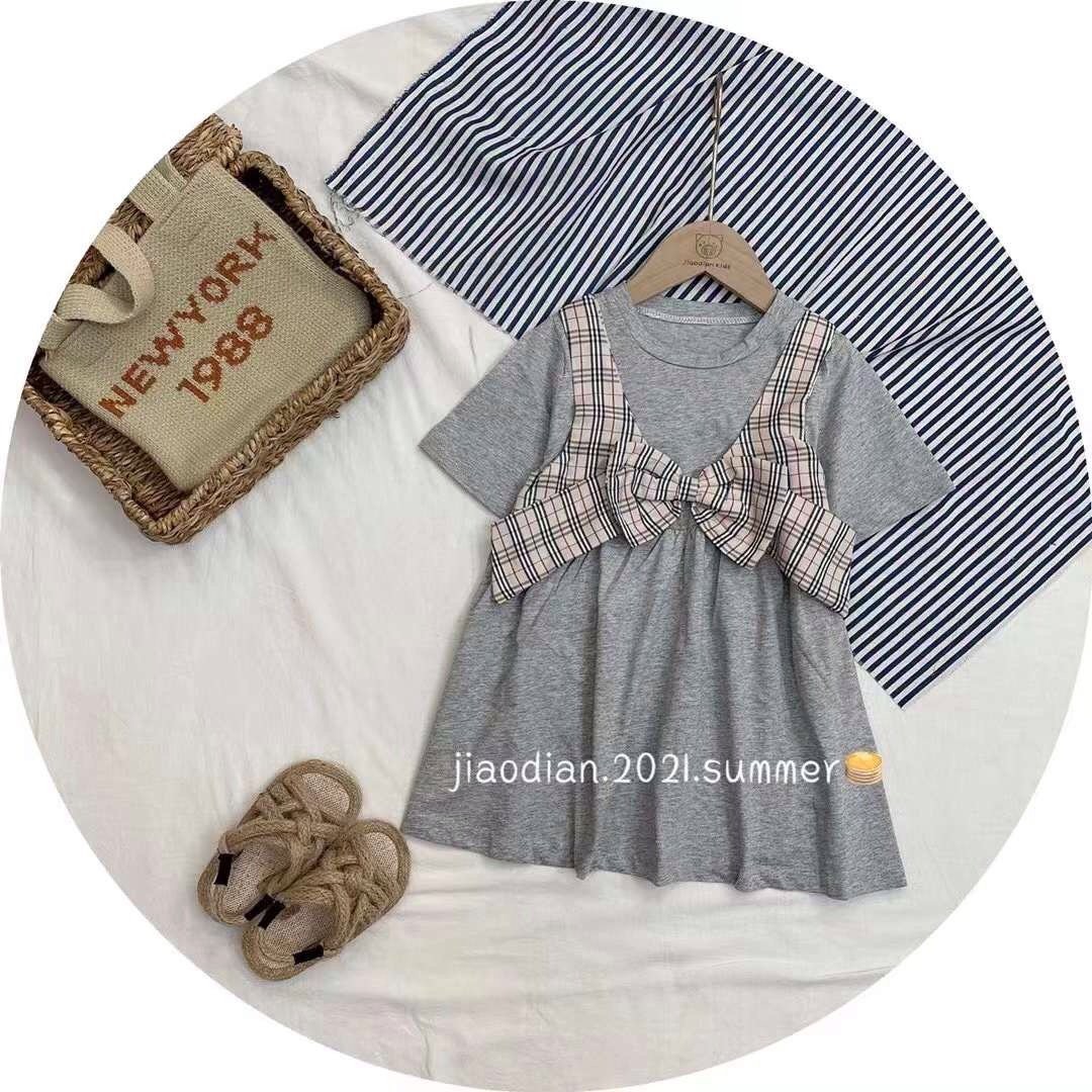 Đầm babydoll phong cách Hàn Quốc cho bé gái size 13-26kg chất cotton mềm mát