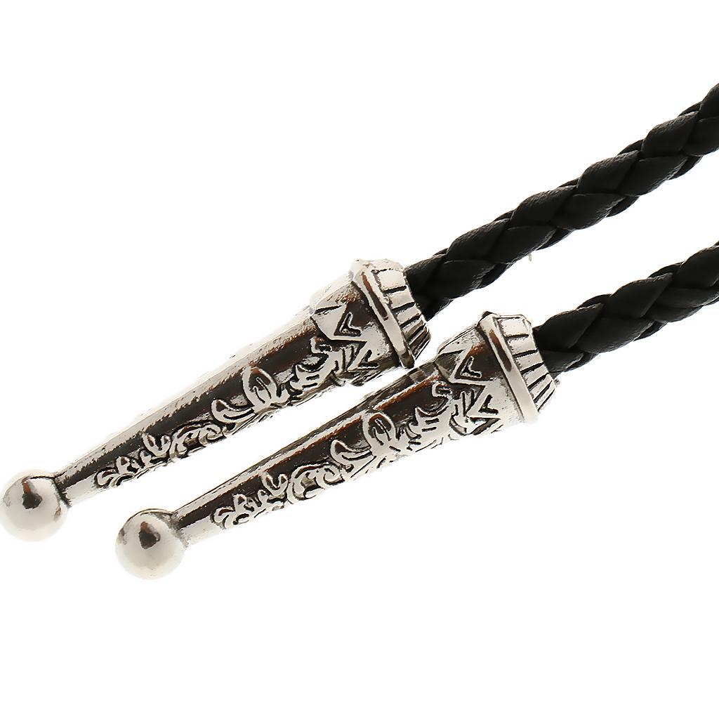 Punk Gothic Metal Hat Bolo Tie Western Cowboy Artificial Leather Necktie