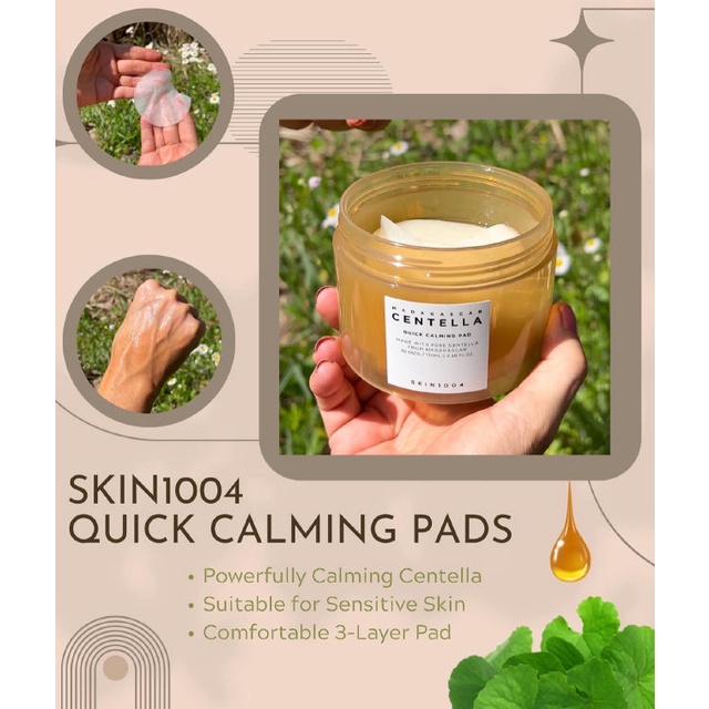Toner Pad Dưỡng Ẩm, Làm Dịu Da Chiết Xuất Rau Má Skin1004 Madagascar Centella Quick Calming Pad