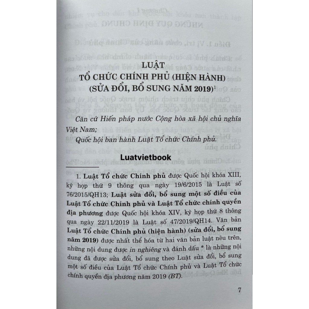 Luật Tổ Chức Chính Phủ