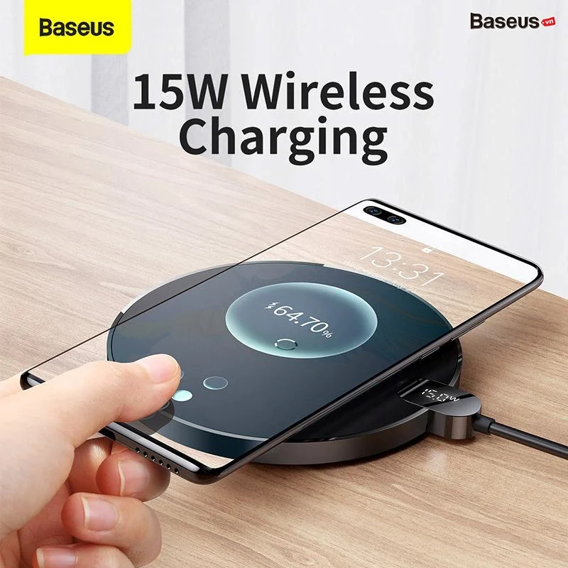 Đế Sạc Nhanh Không Dây Baseus Digital LED Display Gen 2 Wireless Charger 15W - hàng chính hãng