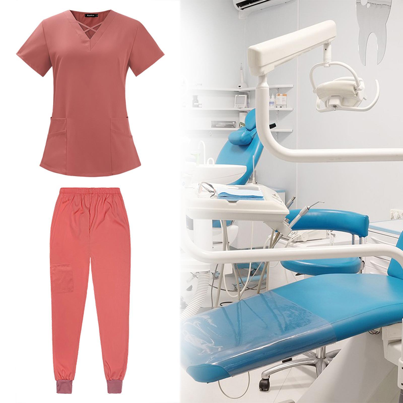 Nurses Scrubs Set Women Simple for Yoga Jogger Assistant Occupations Workers