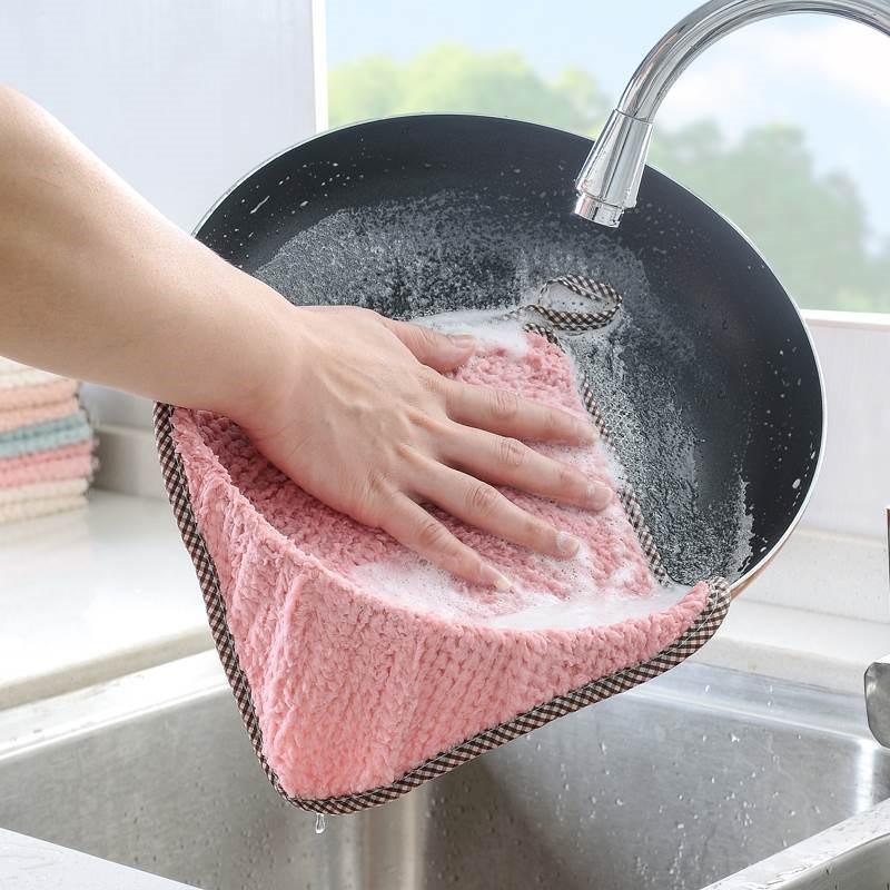 Khăn Bông Lau Bếp, Lau Tay, Lau Chén Bát 2 Mặt Có Lỗ Treo
