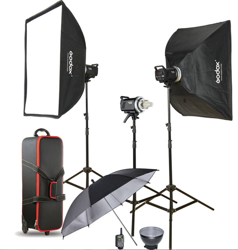 Bộ kit đèn flash godox MS300D-3 đèn - Hàng chính hãng