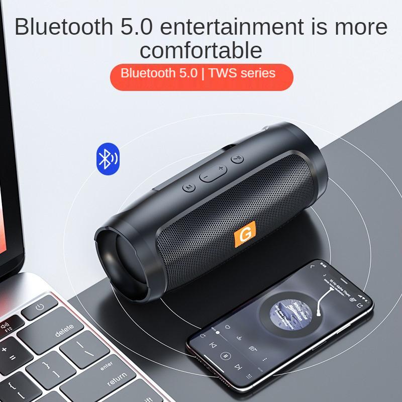 Loa siêu trầm chống nước Loa di động Bluetooth không dây Loa bao quanh Thẻ TF Hộp âm thanh Đài phát thanh AUX FM Ổ đĩa flash USB TWS Màu sắc: Loại 1 Màu đỏ