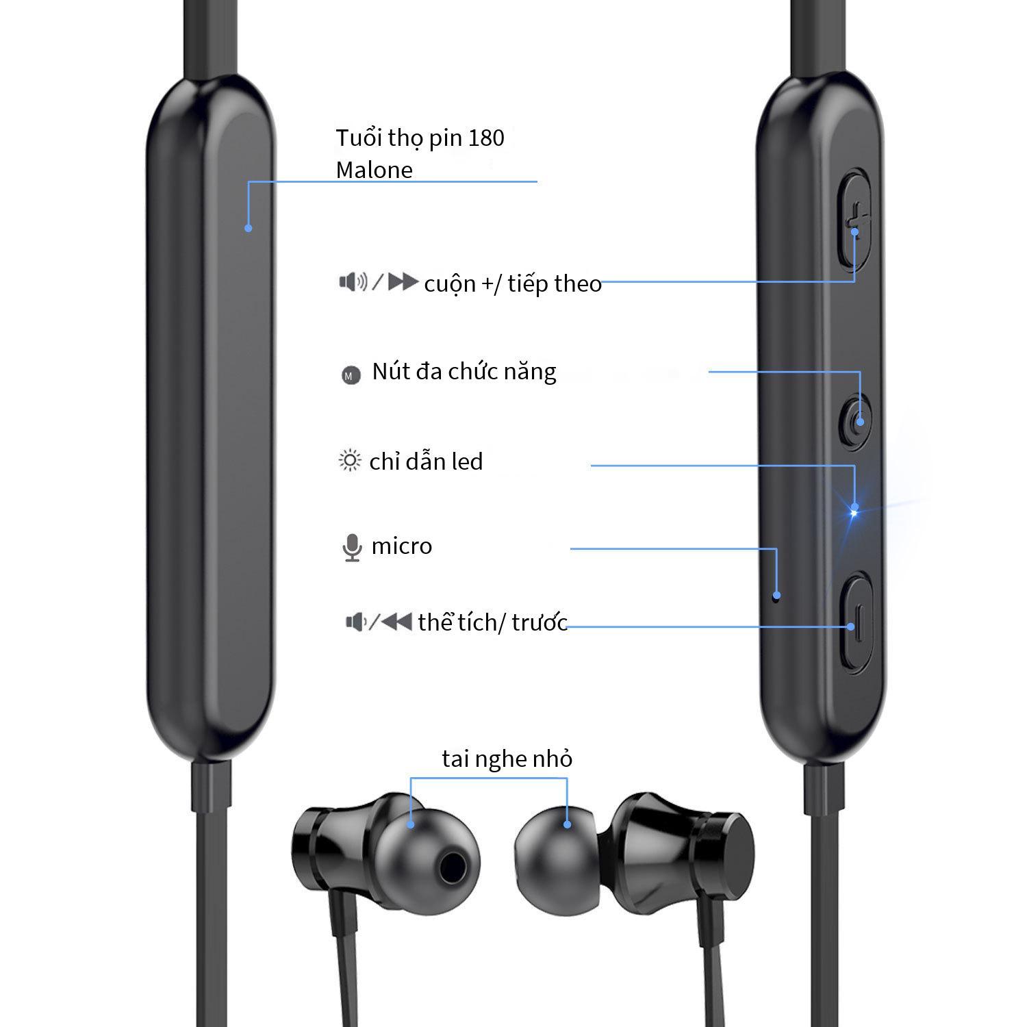 Giao hàng nhanh Tai nghe bluetooth W7 đeo cổ kiểu dáng thể thao không dây pin chờ siêu dài Mẫu mã hàng nổ mẫu mới tư nhân