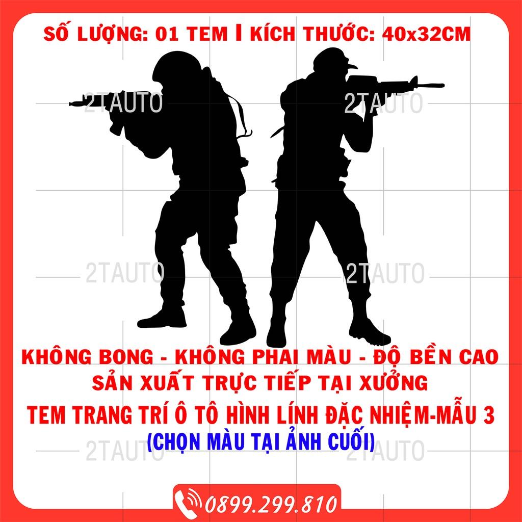 Tem decal sticker LÍNH BIỆT KÍCH dán xe nhiều kích thước, chống thấm nước, logo LÍNH MỸ dán trang trí ô tô xe hơi -MẪU 3