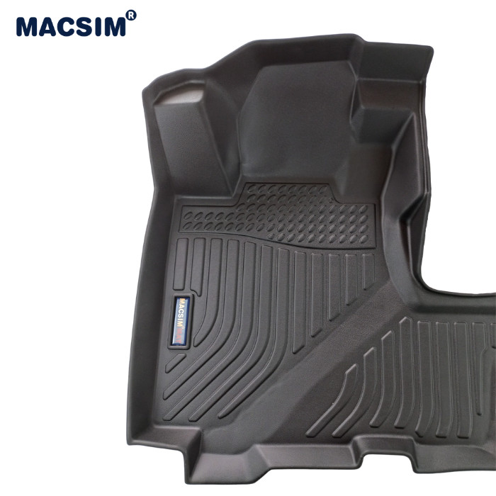 Thảm lót sàn xe ô tô Honda CRV 2007 -2012 Nhãn hiệu Macsim chất liệu nhựa TPE cao cấp màu đen