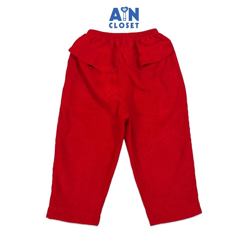 Quần Baggy Dài bé gái Đỏ Trơn Nhung tăm. - AICDBGB1UJOJ - AIN Closet