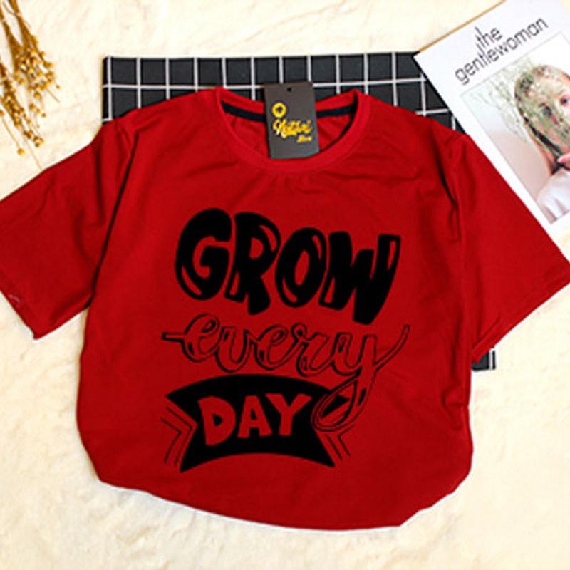 Áo Thun Nữ Tay Lỡ Unisex Đẹp In Chữ Grow Every Day ATN3605 - J.A Shop