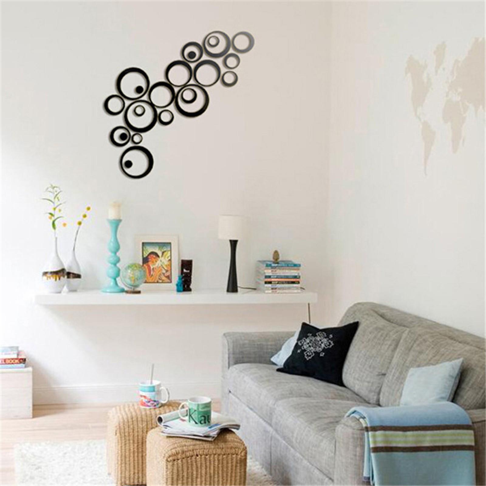 Set 32 miếng khung tròn bằng gương trang trí nhà,Décor trang trí nhà bằng gương hình tròn 3D