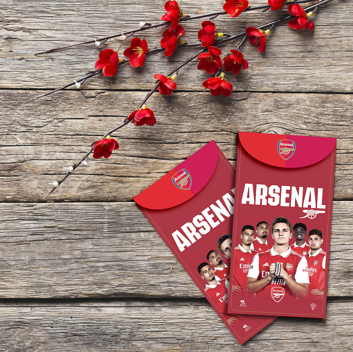 Combo 10 Bao Lì Xì Năm Mới 2023 Quý Mão (FC Arsenal) 8X16cm - May Mắn - Sang Trọng - Siêu Ý Nghĩa