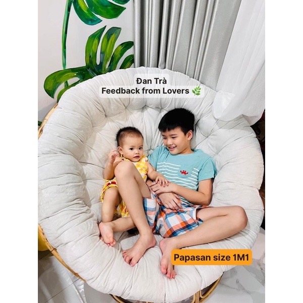 [GIÁ TẠI XƯỞNG] Papasan Mây Size 1M1 Kèm Nệm - Nội Thất Mây Tre Đan