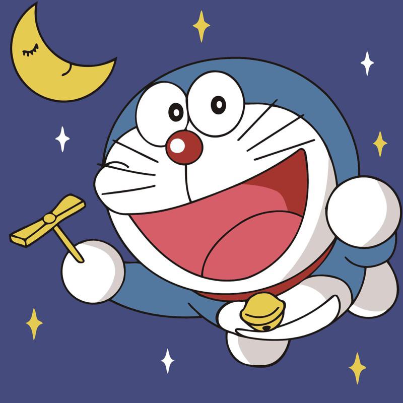 Tranh tô màu theo số Tranh Sơn dầu số hoá Doraemon size 20*20 kèm khung