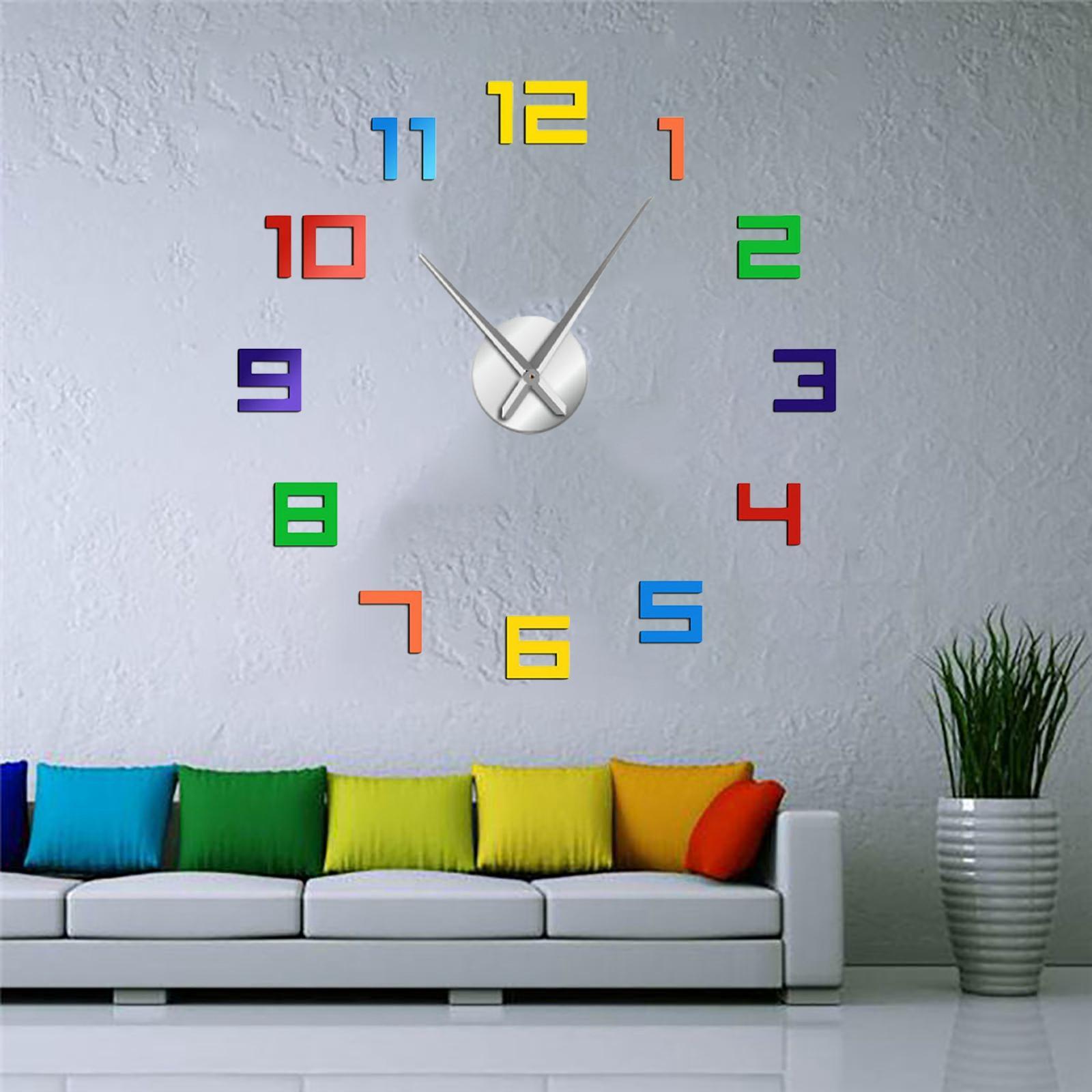 3D DIY Wall Clock Wall Stickers Frameless Decorative Wall Clocks for Office Home Shop