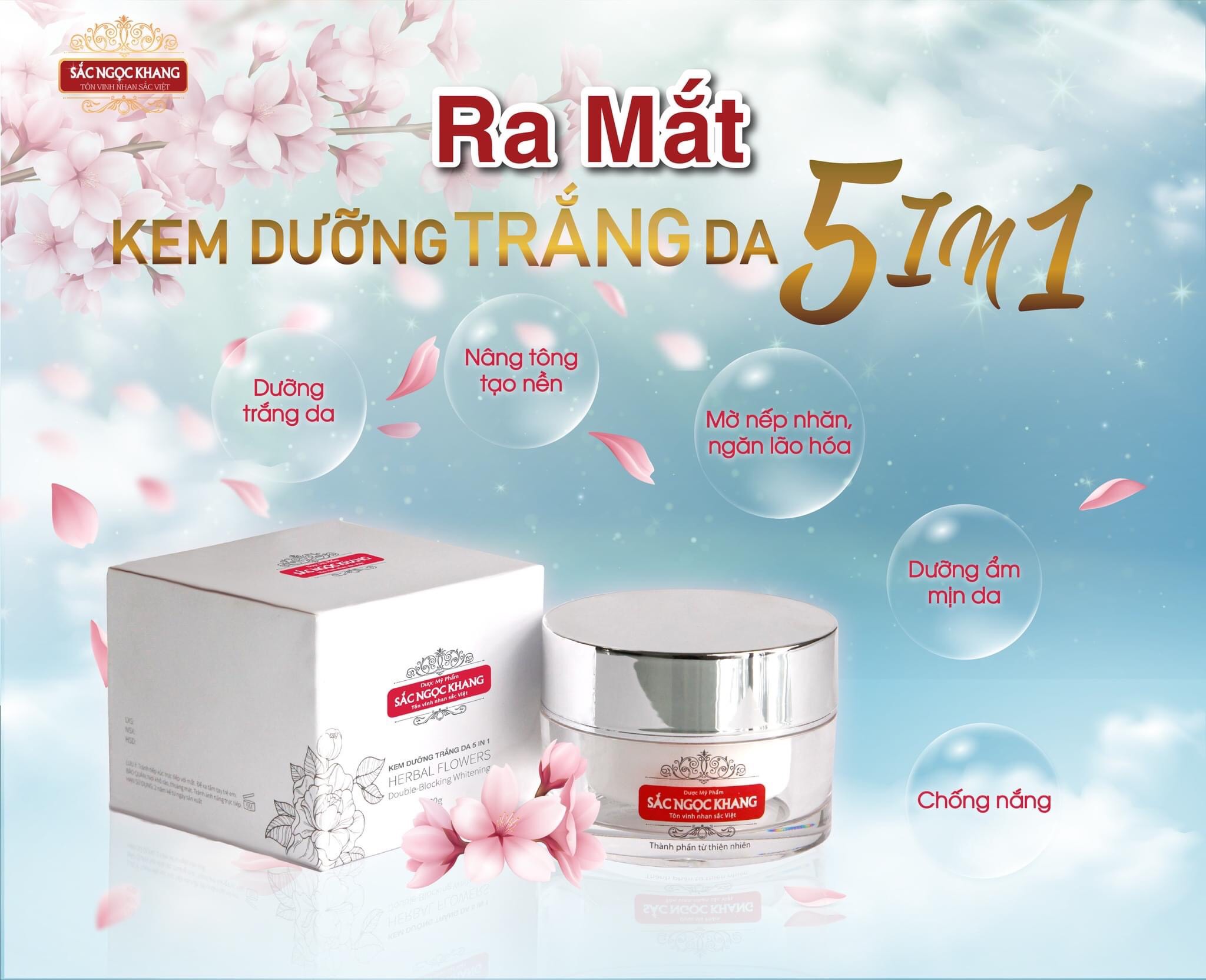 [NEW] Kem dưỡng trắng da ban ngày 5in1 Day Cream Sắc Ngọc Khang (Hộp 30ml)