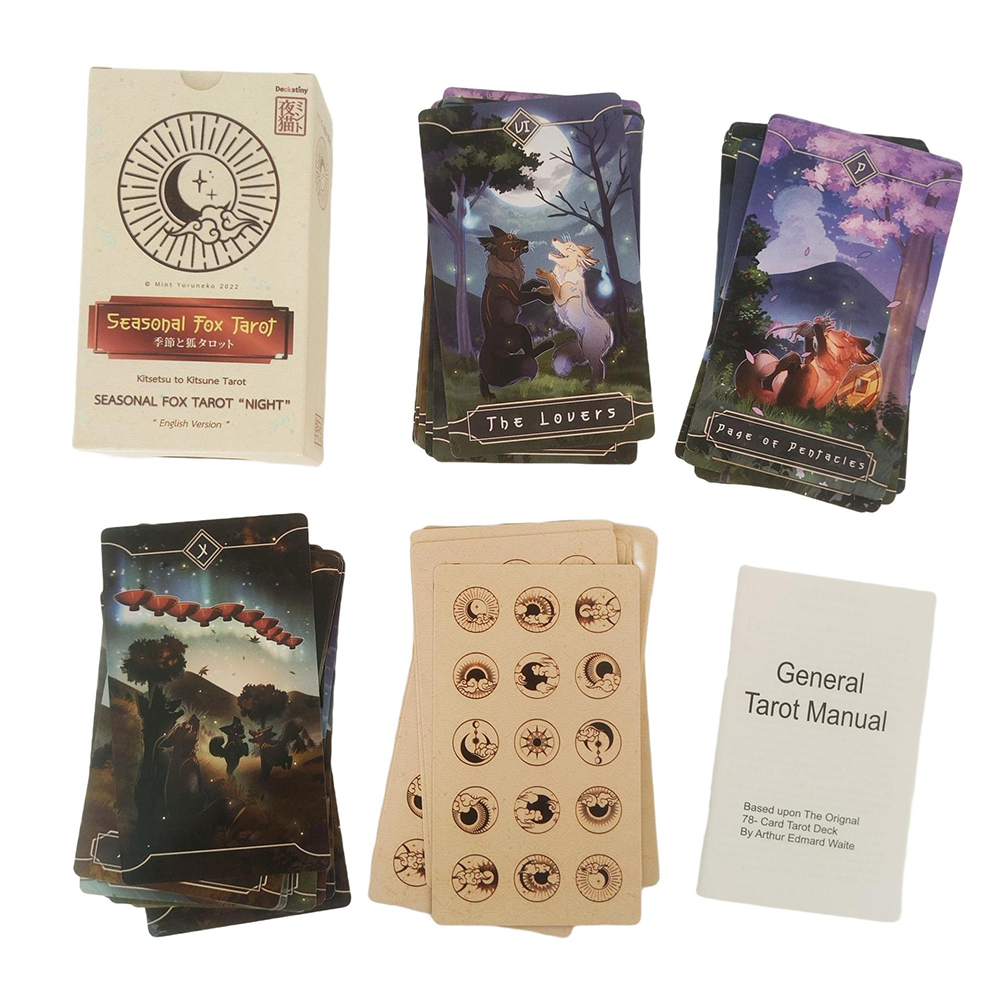 Bộ bài Seasonal Fox Tarot 78 lá bài 7x12 Cm tặng đá thanh tẩy