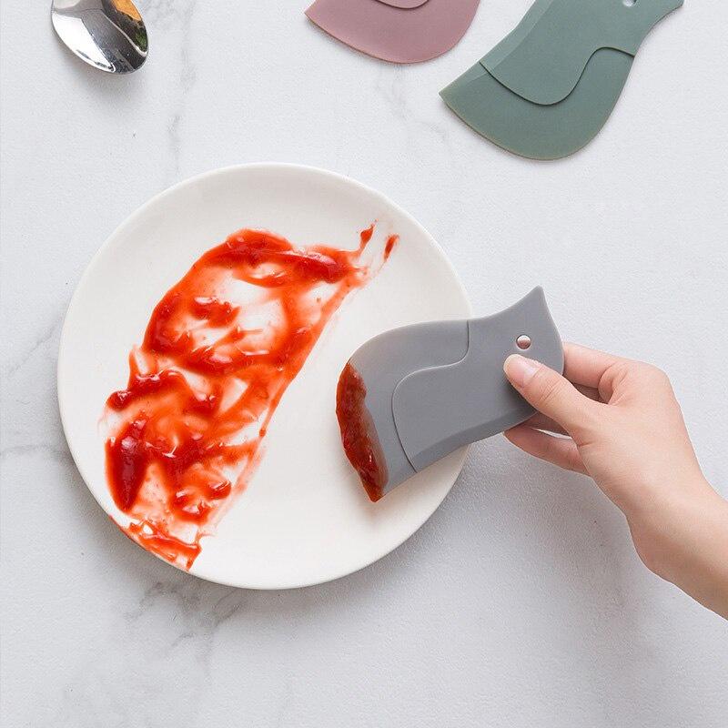 Cute Cartoon Soft Scraper Kitchen Baking Tool Multi-function Scraper Oil Plate Scraping Oil Scraper Household Cleaning Tool