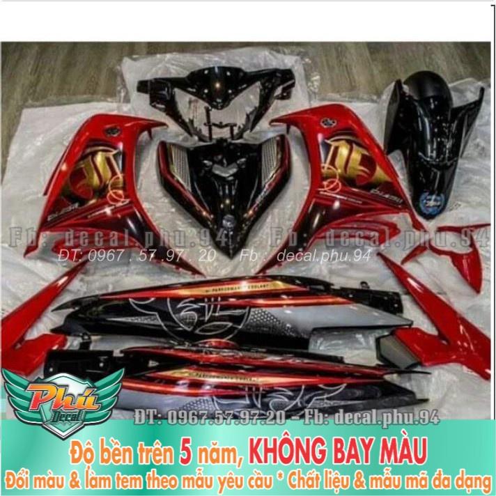 Tem rời Exciter 135 Lc đỏ đen . candy
