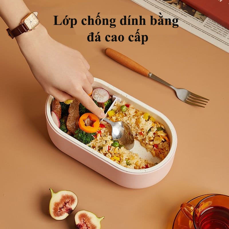 Bộ Hộp Cơm Giữ Nhiệt Văn Phòng Cao Cấp Cắm Điện - Cặp Lồng Cơm mini Yoice - Hàng Chính Hãng